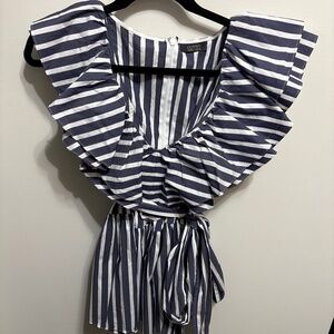 Halogen Nautical Side Tie Ruffle Top